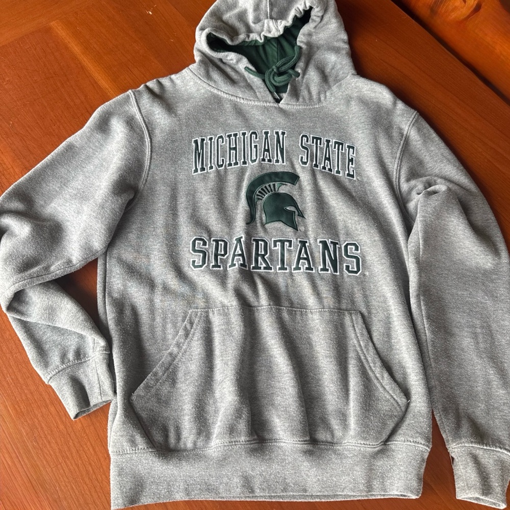 NCAA Gray Michigan State Spartans Pullover Hoodie